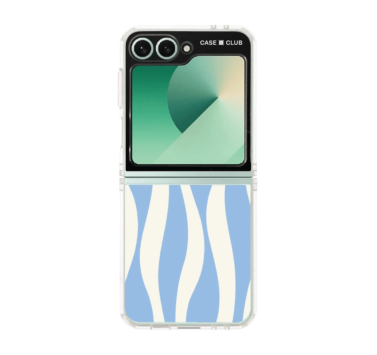 white & blue wavy pattern